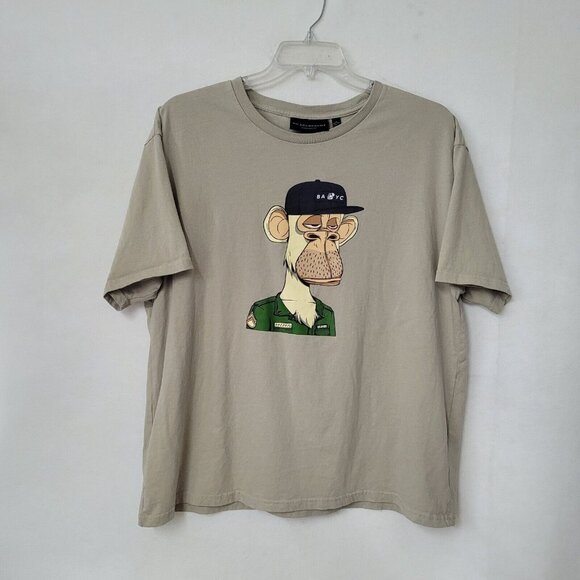 BAYC x‎ No Boundaries Tshirt Mens M(38-40) Oversized Tan Bored Ape Yacht Club - Picture 2 of 9